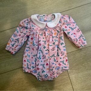 Little English Pink and Pumpkin Floral Onesie